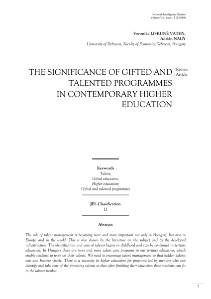 Volume VII, Network Intelligence Studies