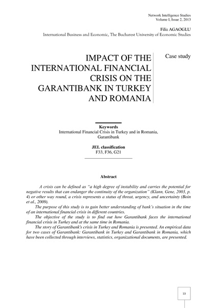 Volume I, Network Intelligence Studies