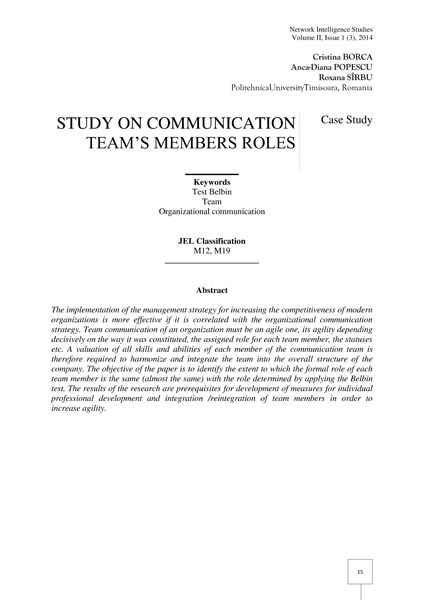 Volume II, Network Intelligence Studies