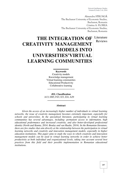 Volume II, Network Intelligence Studies