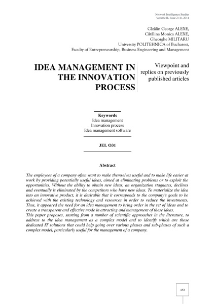 Volume II, Network Intelligence Studies